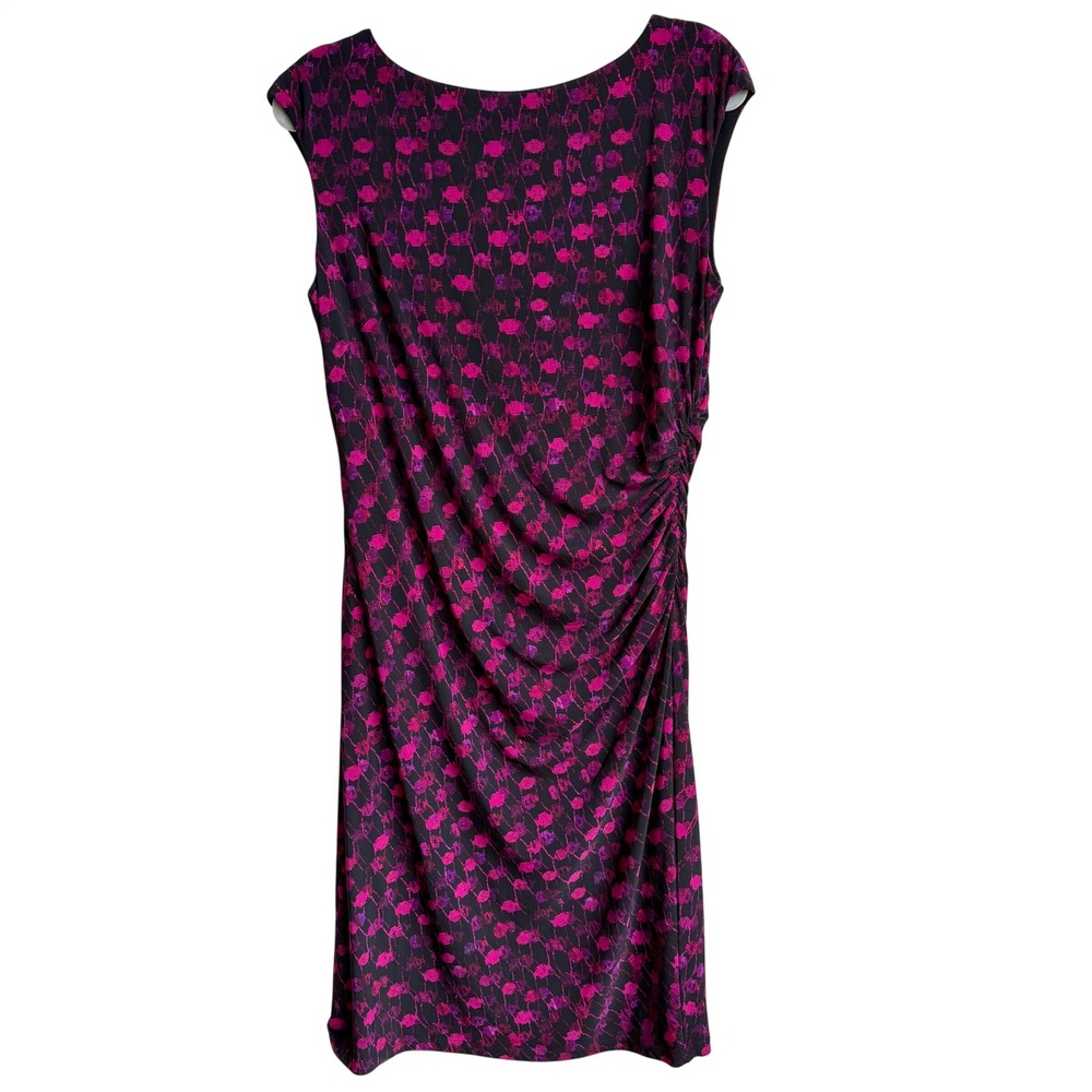 Lauren Ralph Lauren Sheath Dress Women's 12 Purple Ruched Office Wedding Guest